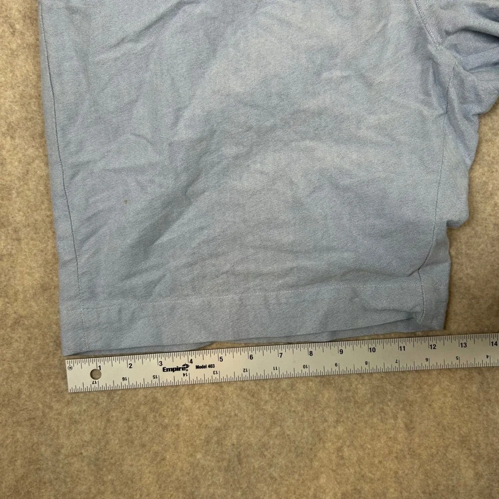 Polo Ralph Lauren Shorts‎ Mens 42 Blue Oxford Cotton Flat Front 9 Inseam